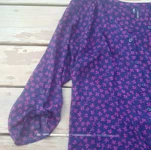 Maurices Tops - NWT Maurices Navy and Purple Sheer Top Maurices Tops - NWT Maurices Navy and Purple Sheer Top